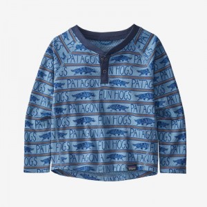Patagonia Baby Capilene® Midweight Henley Lasten Baselayers Sininen Suomi | VO4044-9892