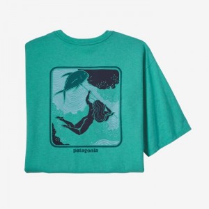 Patagonia Defend Our Oceans Responsibili-Tee® Miesten Tees Fresh Teal Suomi | DM2255-9701