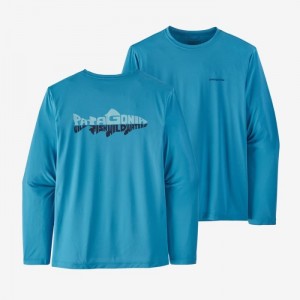 Patagonia Long-Sleeved Capilene® Cool Daily Fish Graphic Shirt Miesten Paidat Sininen Suomi | SK1688-1952