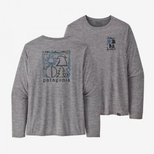 Patagonia Long-Sleeved Capilene® Cool Daily Graphic Shirt Miesten Paidat Harmaat Suomi | GO1710-4000