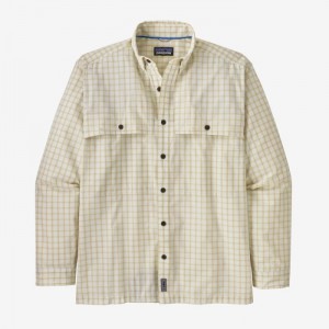 Patagonia Long-Sleeved Island Hopper Shirt Miesten Paidat Valkoinen Suomi | ZK1757-9061