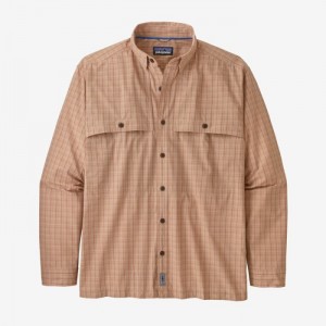Patagonia Long-Sleeved Island Hopper Shirt Miesten Paidat Threadfin: Pampas Tan Suomi | JA1758-8154