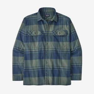 Patagonia Long-Sleeved Organic Cotton Midweight Fjord Flannel Shirt Miesten Paidat Vihreä Suomi | JQ1765-5890