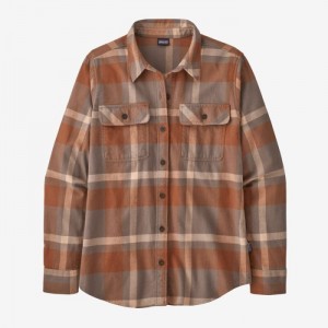 Patagonia Long-Sleeved Organic Cotton Midweight Fjord Flannel Shirt Naisten Paidat Ruskea Suomi | GU3512-1306