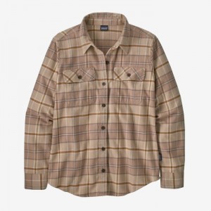 Patagonia Long-Sleeved Organic Cotton Midweight Fjord Flannel Shirt Naisten Paidat Roots: Pampas Tan Suomi | MR3514-0522