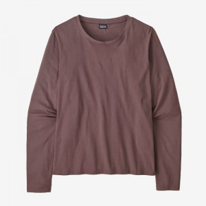 Patagonia Long-Sleeved Regenerative Organic Certified™ Cotton Tee Naisten Tees Ruskea Suomi | AP3792-3243