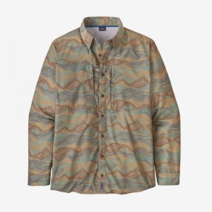 Patagonia Long-Sleeved Sol Patrol® Shirt Miesten Paidat Rock Cycle Multi: Oar Tan Suomi | AM1779-9334