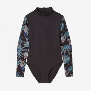 Patagonia Long-Sleeved Swell Seeker One-Piece Swimsuit Naisten Uimapuvut Mustat Suomi | VB3650-4428