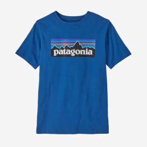 Patagonia Regenerative Organic Certified™ Cotton P-6 Logo T-Shirt Lasten T Paidat Sininen Suomi | ES556-1400