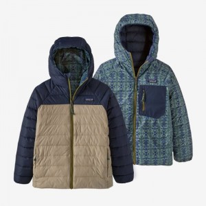 Patagonia Reversible Down Sweater Hoody Lasten Huppari Laivastonsininen Suomi | NU246-8939
